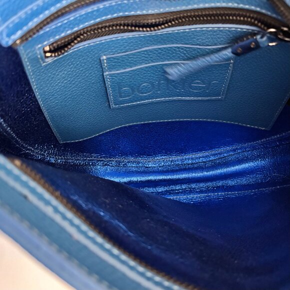 Botkier Beatrice Saddle Bag w Crossbody & Shoulder Straps Peacock Blue NWT - Picture 6 of 9